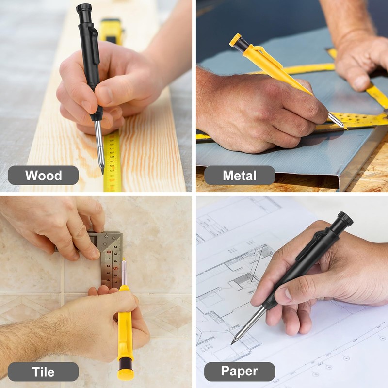Builders pencil Mechanical Pencil Set with 14 Refills 2 Colors,