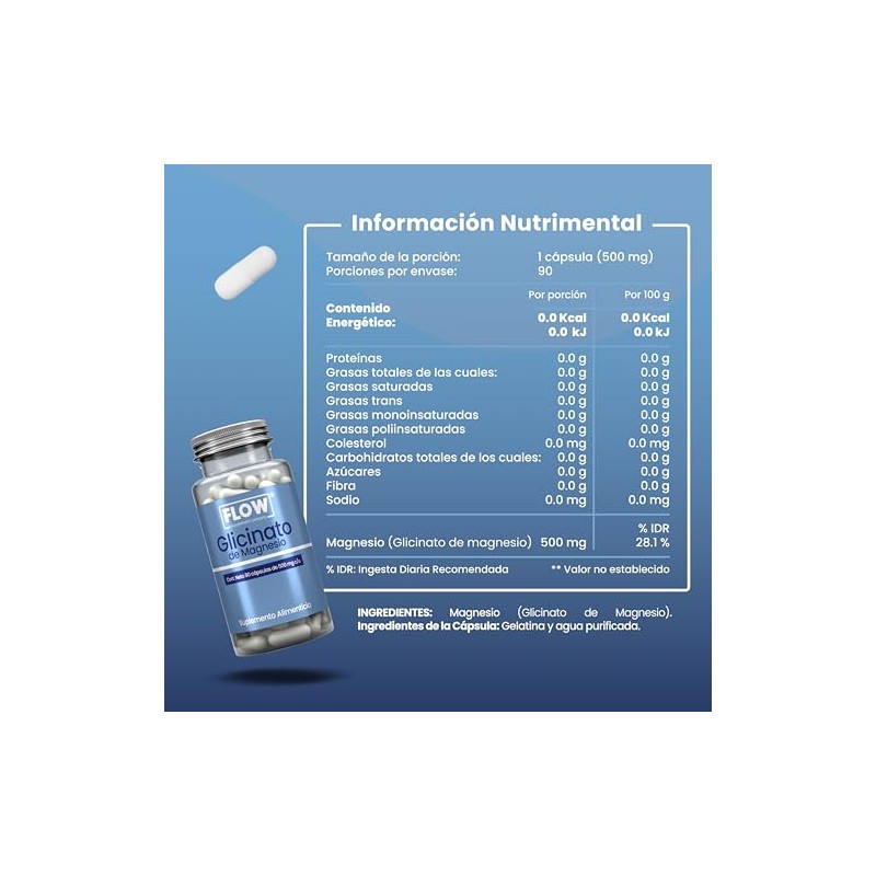 Flow Supplements | Glicinato de Magnesio 500 mg - 90
