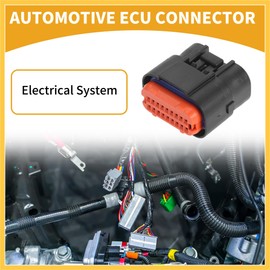 REPAIROCK 1Pc 1mm Series Universal Automotive ECU Connector - Car RV Truck Female Electrical Wire Connector Plug Waterproof - Plastic Black Orange 18 Pin Auto Replacement Parts