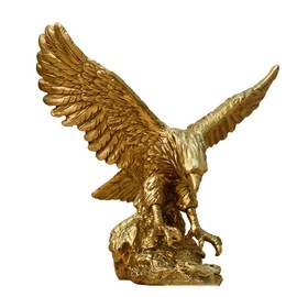 QUHUOYAO Golden Eagle Resin Ornaments Statue Modern Eagle Figurines Collection Statue Ornament Craft Home Decor Modern Suitable for Living Room Desk Bookshelf