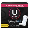Kotex Lightdays Plus Absorbent Liners, 40 Count