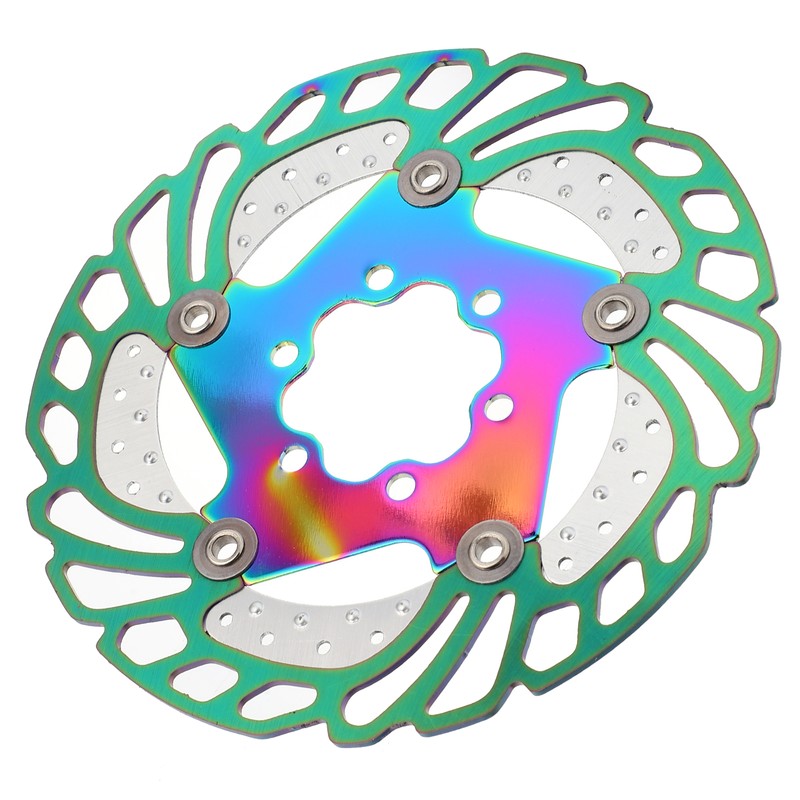 Mountain Bike TitaniumPlated Cooling Disc Brake Rotor 6 Nails Cycling