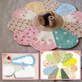 Bosji English Paper Piecing - Piecing Template Set Flower Shape Grandmother's Flower Garden Template Quilting for Patchwork Beginner Quilting on Bags Blankets Pillowcases (56MM, White)