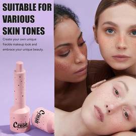Faux Freckle Stamp, Natural-Looking Fake Freckles Pen Marker, 5-Point Freckle Foundation Sitck, Waterproof Longlasting Quick Dry, Create a Sunkissed Makeup (Medium)