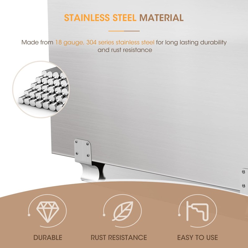 SDSNTE Stainless Steel Commercial Deep Fryer Splash Guard 20-1/2" W