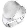 Vinani 2ROA Elegant Design Ring Intertwined Wide Brushed 925 Sterling