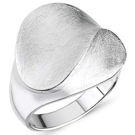 Vinani 2ROA Elegant Design Ring Intertwined Wide Brushed 925 Sterling Silver, Sterling Silver