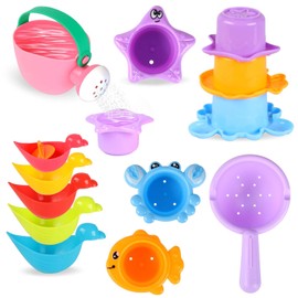Bath Toy Baby from 1 2 3 4 Years, Pack of 10 Bath Toy Water Toy Children, Mould-Free Bath Toy Baby, Paddling Pool Toy for Girls Boys