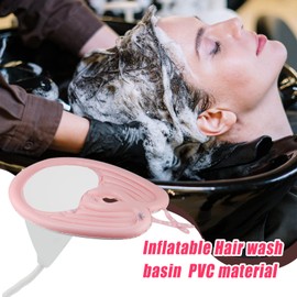 AolKee Hair Wash Basin for Bedridden Inflatable Hair Washing Basin, AolKee Hair Washing in Bed, Portable Hair Washing Basin, Hair Washing Aids for Elderly, Disabled, Pregnant Women, Pink