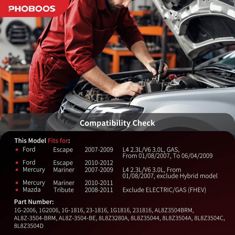 PHOBOOS Manual Steering Rack and Pinion Assembly Compatible with Ford
