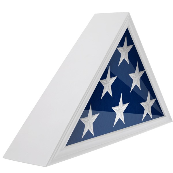 Solid Wood Flag Holder for American Veterans, Display Case for