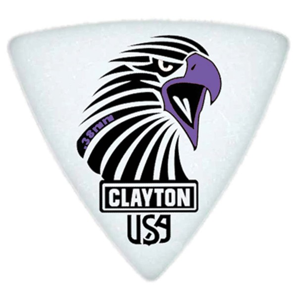 Clayton CSART3812 Rounded Triangle Sharp Acetal/Polymer Guitar Picks, 0.38 mm,