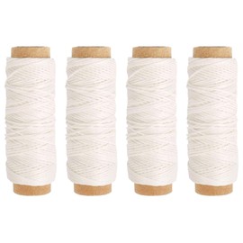Rnigra 120M Waxed Thread, 1mm 150D Leather Thread, for Leather Sewing, for Upholstery, Bag, Bookbinding, Shoe Repairing, Crafts, Woven Bracelets, etc.(White)
