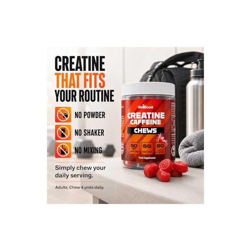 WellBoost Creatine & Caffeine Chews | 5,000mg | Watermelon |