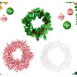 CHEERYMAGIC 25ft Star Shaped Tinsel Wire Garland for Christmas Trees Decoration A3SDSTS (snowflake)