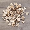 100Pcs Unfinished Wooden Flower Wood Slice Leaf Pattern Wood Cutouts