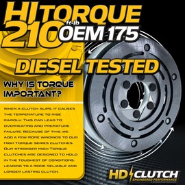 HD Switch Diesel Rated HiTorque 210ftlb (OEM 175) BIGBearing 5218-1 5218-12 5218-26 5218-33 5218-58 5218-257 Billet Pulley & Billet Rotor Electric PTO Clutch Replaces Warner 521858 5218257 Lawn Mower