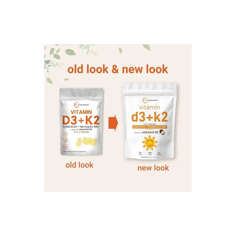 Vitamina 5000iu 100mcg Aceite Coco 300 Softgels