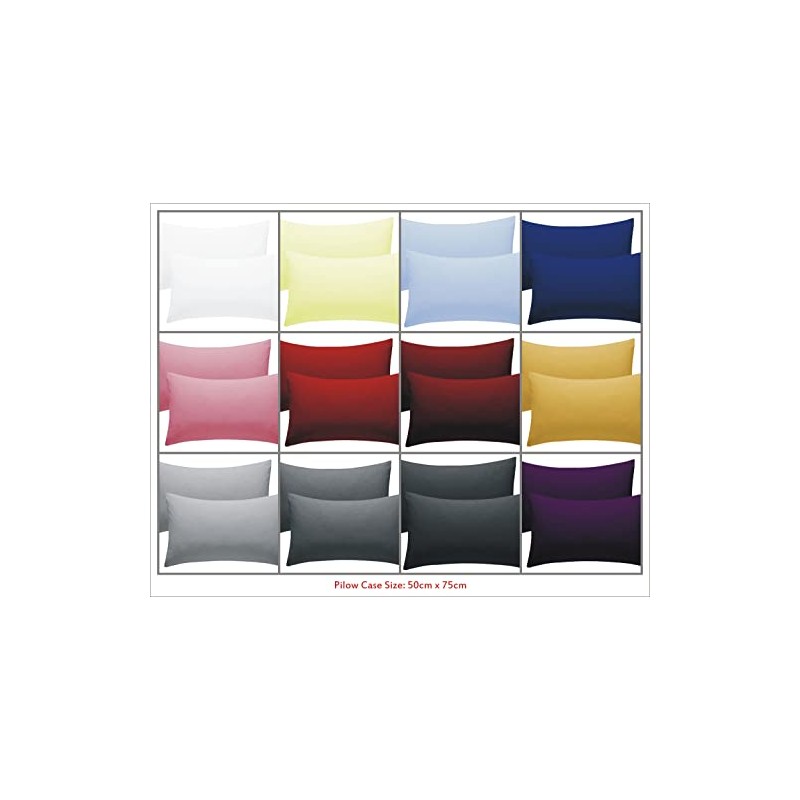 Charcoal Pillow Cases 2 Pack Hotel Quality Poly Cotton Pillowcases