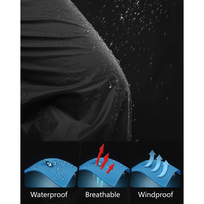 33,000ft Men's Rain Pants, Waterproof Rain Over Pants, Windproof Outdoor