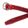 CTM Leather Western Embossed Belt with Removable Buckle, 38, Red