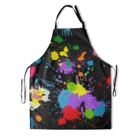 DZGlobal Artist Apron with 2 Pockets Adjustable Neck Colorful Painting Smocks for Women Waterproof Rainbow Apron Suitable for Kitchen