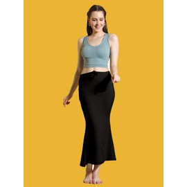 Jaanvi fashion Lycra-Saree Shapewear Petticoat for Women, Cotton Blend, Petticoat, Skirts for Women, Black, L