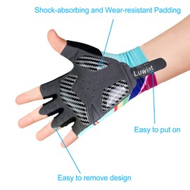 Luwint Sport Gloves for Kids 6-8, Breathable Children Cycling Gloves Boys Girls 6 7 8 Years Gym Gloves for Biking Exercising Running Training Fitness, Rainbow