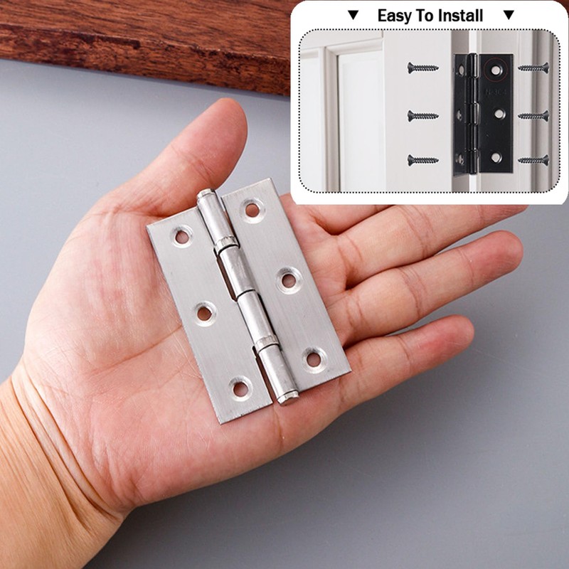 Stainless Steel Hinges Black 3-inch Stainless Hinges 6-Piece Set for