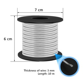 Aluminum Craft Wire 8 Gauge 12 Gauge 18 Gauge, Luxiv 1mm 2mm 3mm Silver Aluminum Wire for Crafting Wire Soft DIY Metal Craft Art Wire (Silver, 8gauge(3mm))