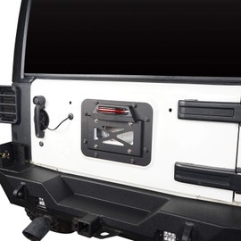 Hooke Road Wrangler Spare Tire Delete License Plate Relocation Kit w/Plate Illuminate Light & Third Brake Light for 2007-2018 Jeep Wrangler JK & Unlimited