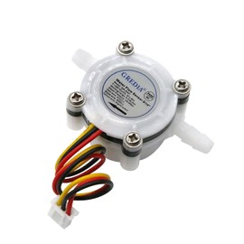 GREDIA 1/4" Water Flow Sensor Food-Grade Switch Hall Effect Flowmeter Fluid Meter Counter Connect Hosepipe 0.3-6L/min