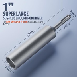 SDS-Plus Ground Rod Driver for 5/8 Inch and 3/4 Inch Ground Rods,Fits for Any SDS-Plus Rotary Hammer Drills(1'' SDS Plus Driver)