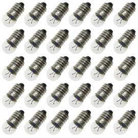 LUORNG Light Bulbs 30pcs Warm White Small Screw Base Light Bulbs E10 Base 2.5V / 0.3A for Home Experiment Circuit Electrical Test Accessories