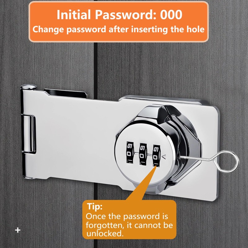 Bifold Door Lock - 2 Pack Closet Lock 3-Digit Anti-Pry