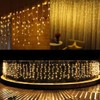 KEMOOIE 400 LED Outdoor Curtain Lights, 26FT Curtain String Lights
