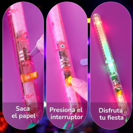 12 Pcs Varitas Luminosas Led Con Modos Para Fiestas Eventos