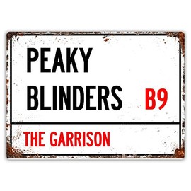 PEAKY BLINDERS Tv Show inspired Vintage Wall tin Plaque 20x15cm - Pub Shed Bar Man Cave Home Bedroom Office Kitchen Gift Metal Sign - The Garrison Street Road