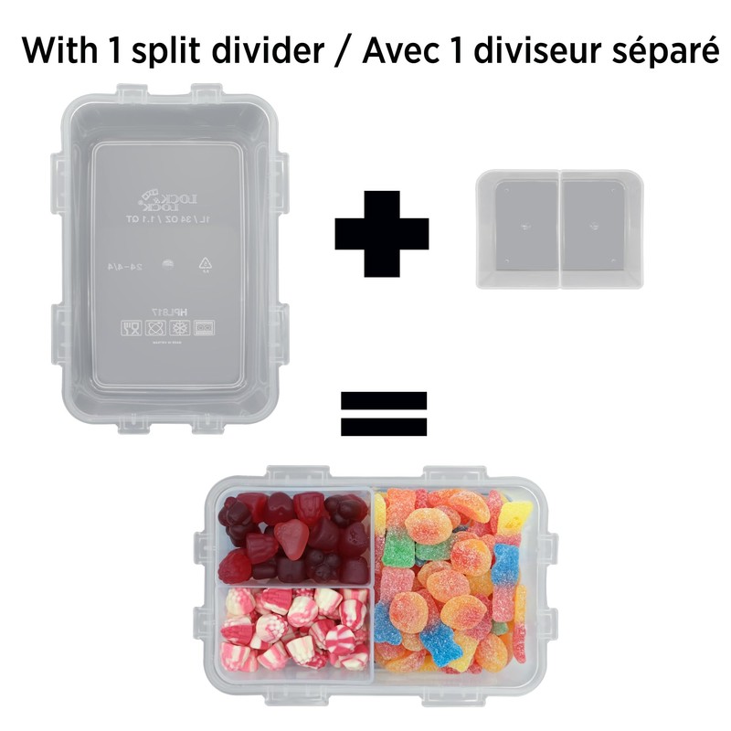 Starfrit LocknLock Plastic Divided Lunch Container - Removable Divider -