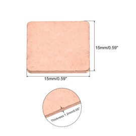 MECCANIXITY Heatsink Copper Sheet Shim, 1.2mm Thickness Pad with Thermal Conductive Adhesive Tape for Desktop Computer GPU CPU Cooling Patch 5 Set