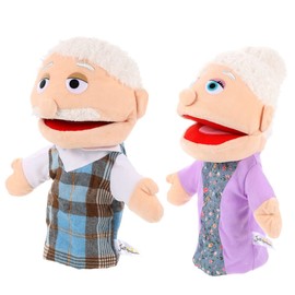 Toyvian 2 x Character Hand Puppet Storytelling Finger Puppet Toy Finger Puppets Doll Story Toy Doll Grandma and Grandpa Baby Clothes Child PP Cotton Gloves Manual
