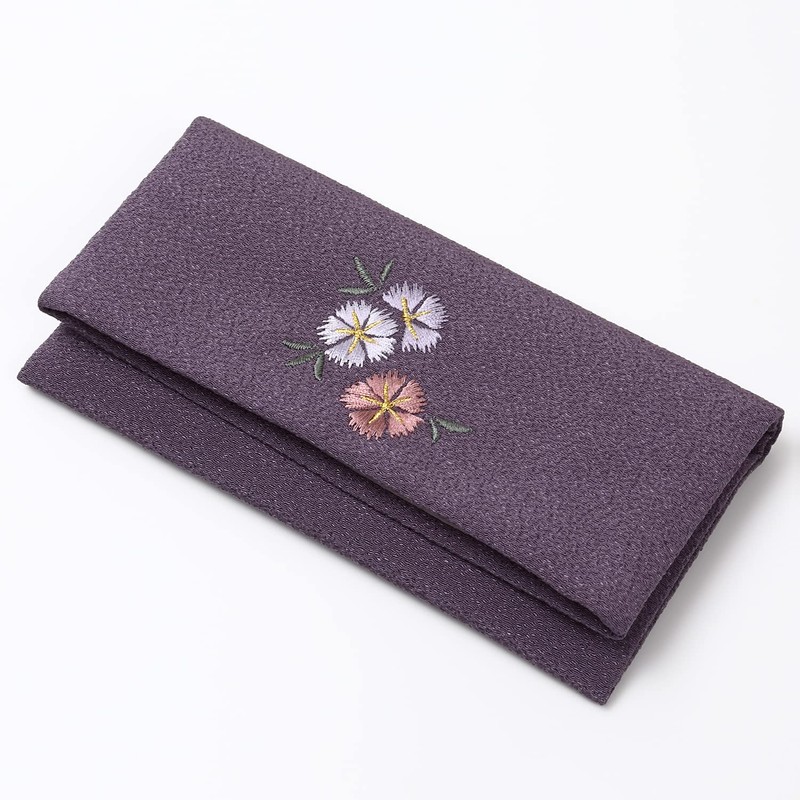 Double-Fold Chiffon Embroidered Kyoto Prayer Beads Bag, Rosary Bag, Rosary