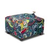 TOPHMDECOR Large Ottoman Cover Square Slipcovers Printed,Stretch Footrest Stool Cover