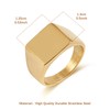 HZMAN Stainless Steel Square Signet Rings for Men Polished Thumb