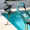 Ratuor Garden Crane Statues Blue Heron Metal Birds Yard Art
