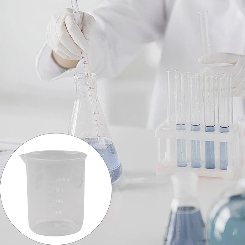 PDETVEO 4PCS Plastic Graduated Beaker Set, 1Cup/50ml, 1 Cup/100ml, 1Cup/200ml,