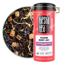 Tiesta Tea - Passion Berry Jolt, Raspberry Passion Fruit Black Tea, Loose Leaf, Up to 50 Cups, Make Hot or Iced, Caffeinated, 4 Ounce Refillable Tin, Pack of 6