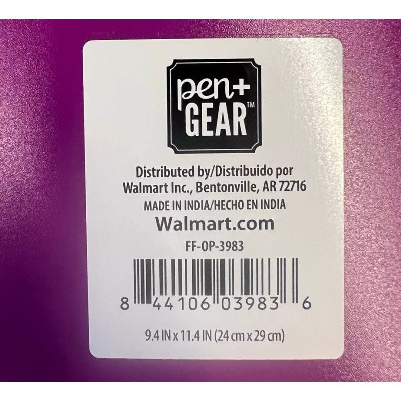 Pen + Gear Poly Folder 2 Pockets Durable Purple