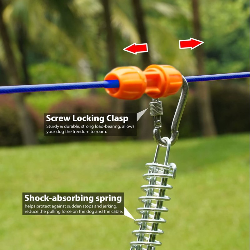 Heavy Duty Aerial Dog Tie Out Trolley System for Small