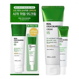 Soothing Cream Total 100ml Wellage Real Cica Calming 95 Cream 80ml Special +20ml / 진정크림총100ml 웰라쥬 리얼 시카카밍 95 크림 80ml 기획 +20ml